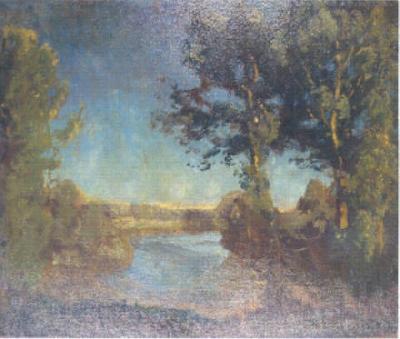 Otto Reiniger Neckar landscape Norge oil painting art